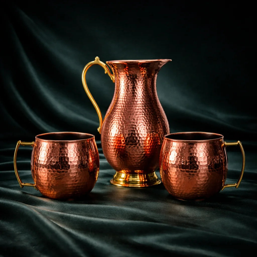Carafe jus & Duo de Mugs / Intérieur Nickelé Premium